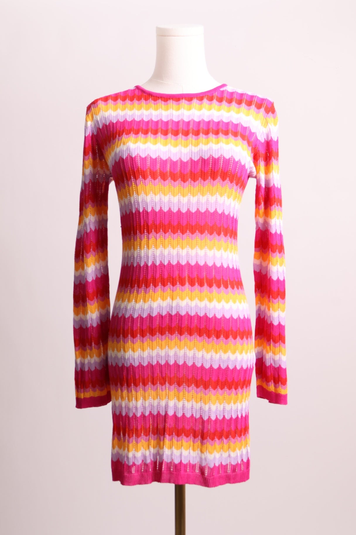 Robe/Cache-maillot à motif chevron et dos ouvert