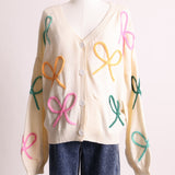 Cardigan en tricot avec motif de boucles