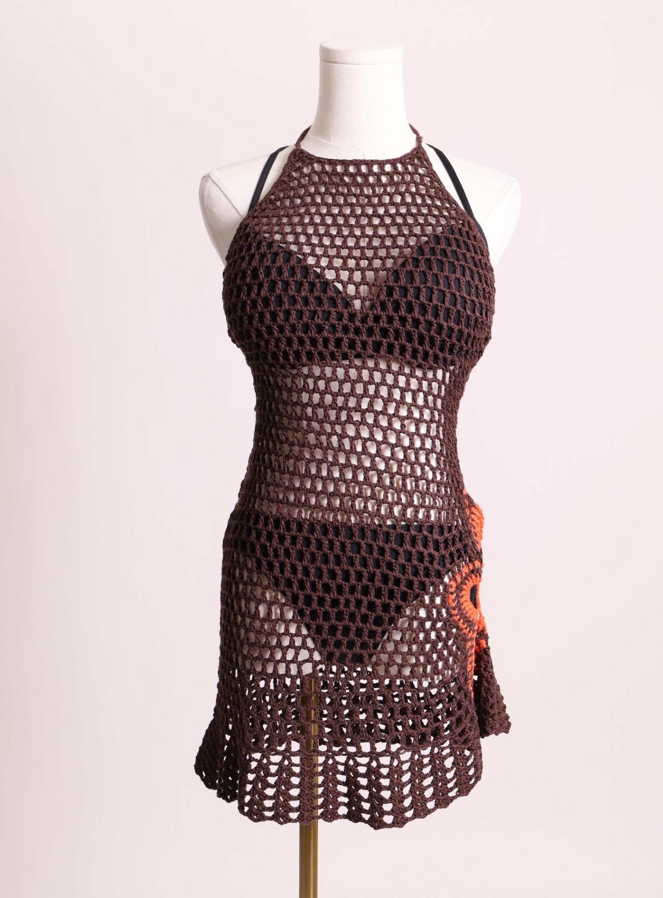 Robe/Cache-maillot en tricot avec détail de fleur 