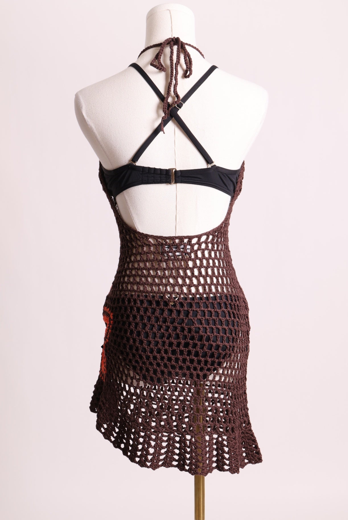 Robe/Cache-maillot en tricot avec détail de fleur 