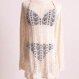 Robe/Cache-maillot court en tricot à dos ouvert
