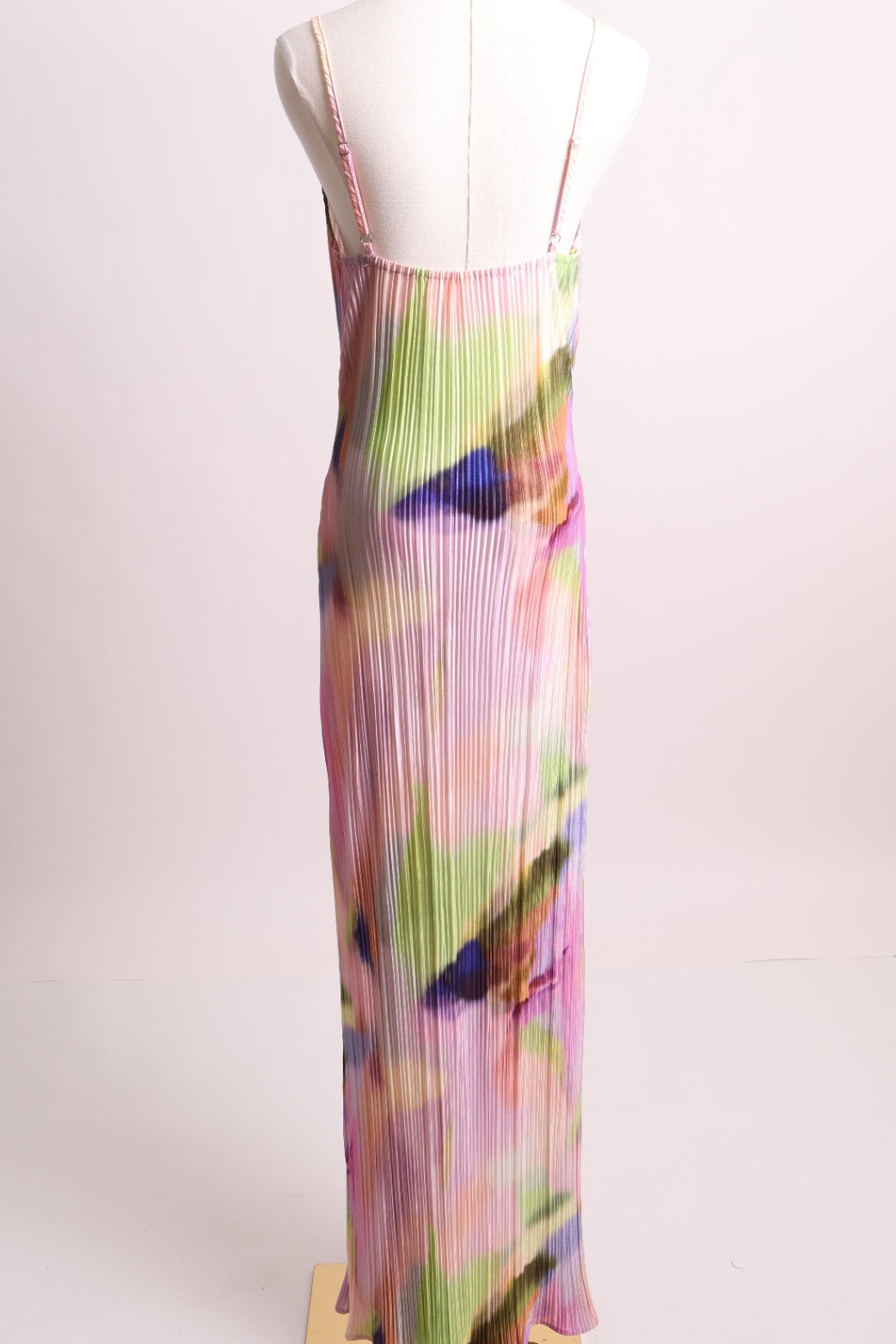 Robe longue texturée à micro-plis
