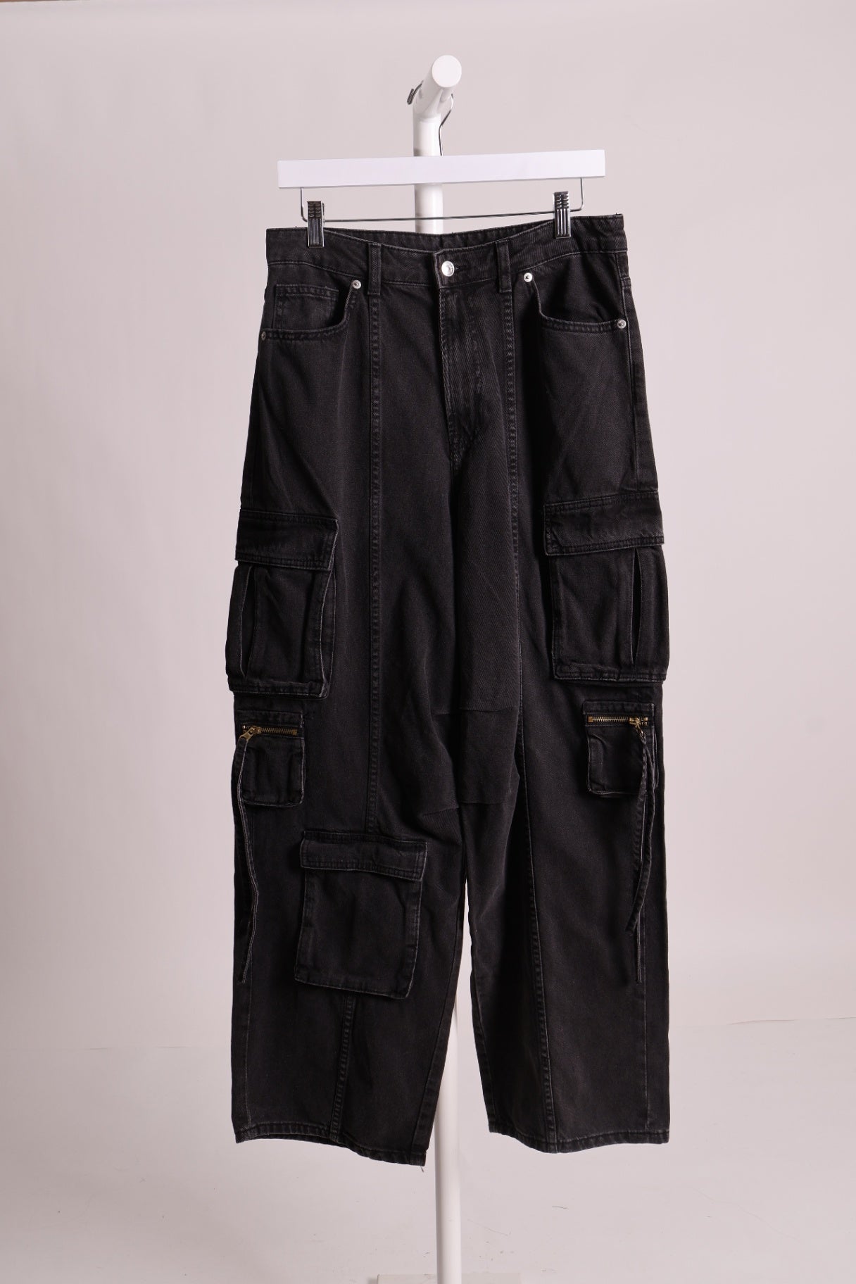 Jean cargo taille haute