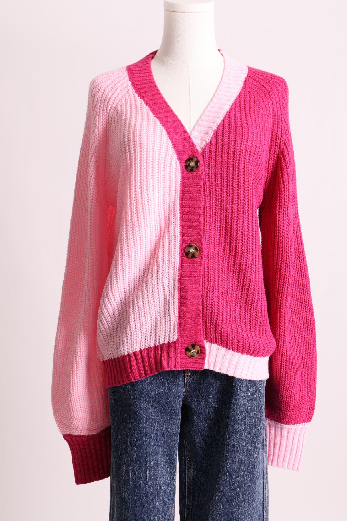 Cardigan à deux couleurs