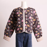 Manteau matelassé avec motif de fleurs