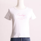 T-shirt court avec écriture ''cowboys''
