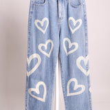 Jean taille avec motif de coeur