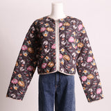 Manteau matelassé avec motif de fleurs