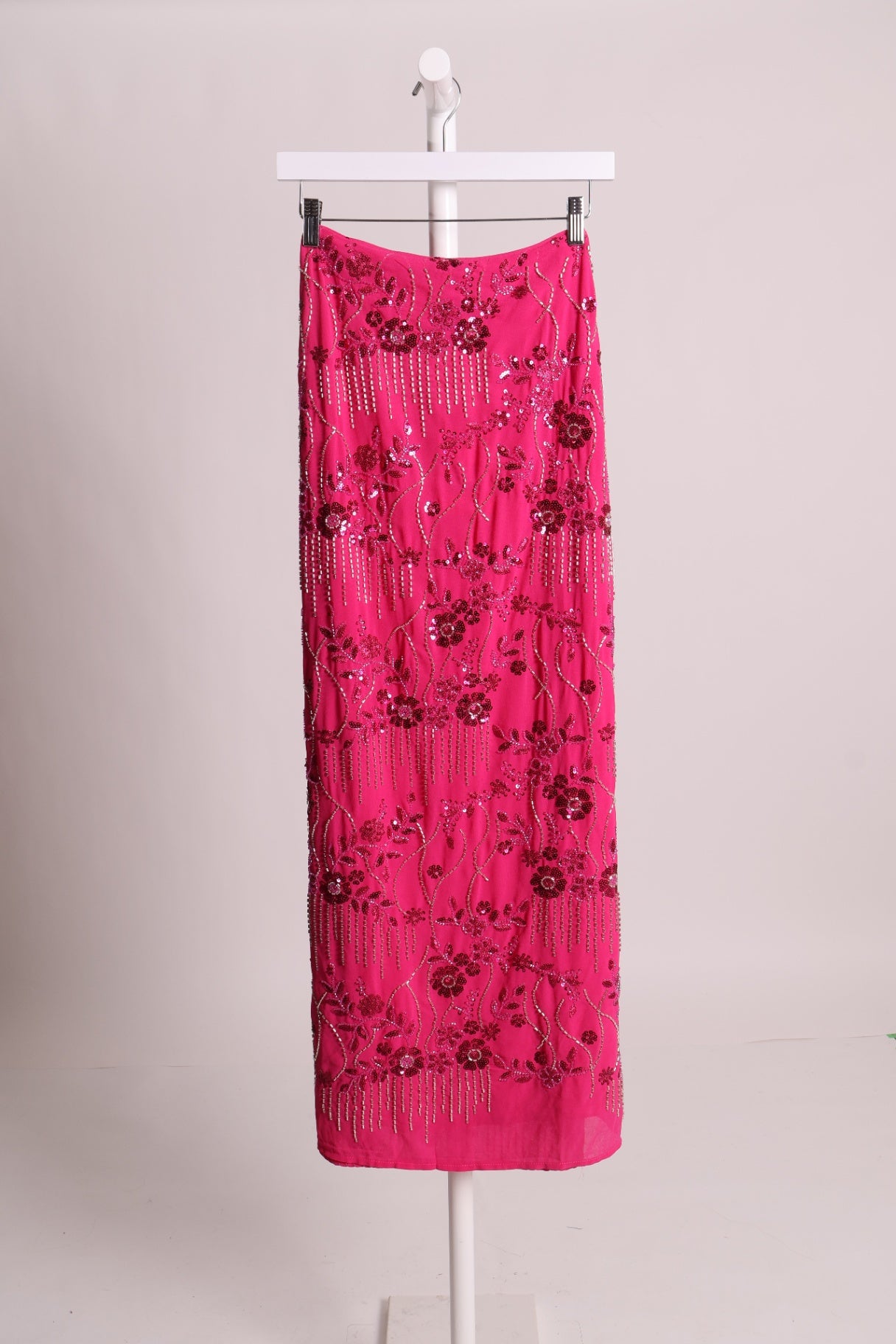 Jupe taille basse à sequin fuschia