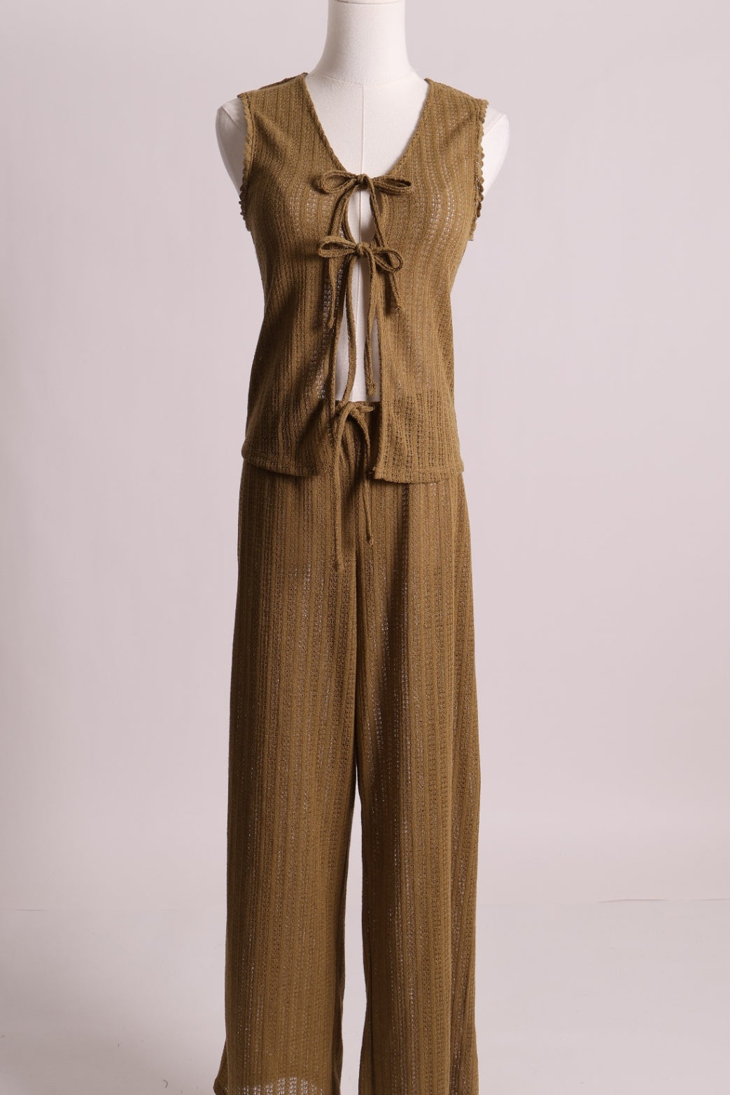 Ensemble en tricot avec pantalon à jambes larges