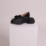 Loafer noir à talons bas