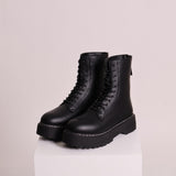 Bottes millitaires lacées à semelles épaisses