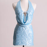 Ensemble jupe-short et top à sequins 