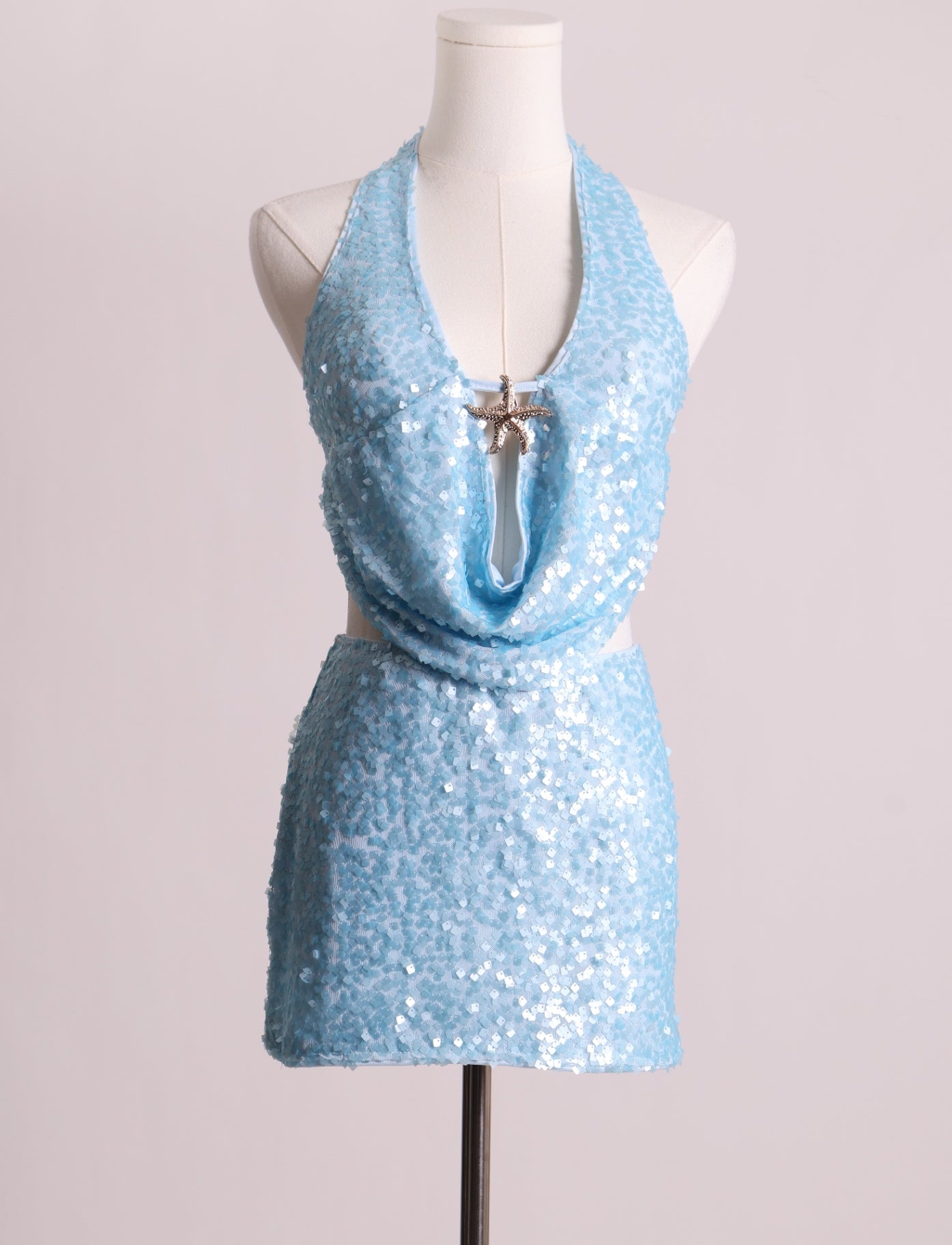 Ensemble jupe-short et top à sequins 