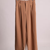 Pantalon jambes larges à pli français