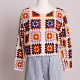 Cardigan en tricot à motif de fleurs
