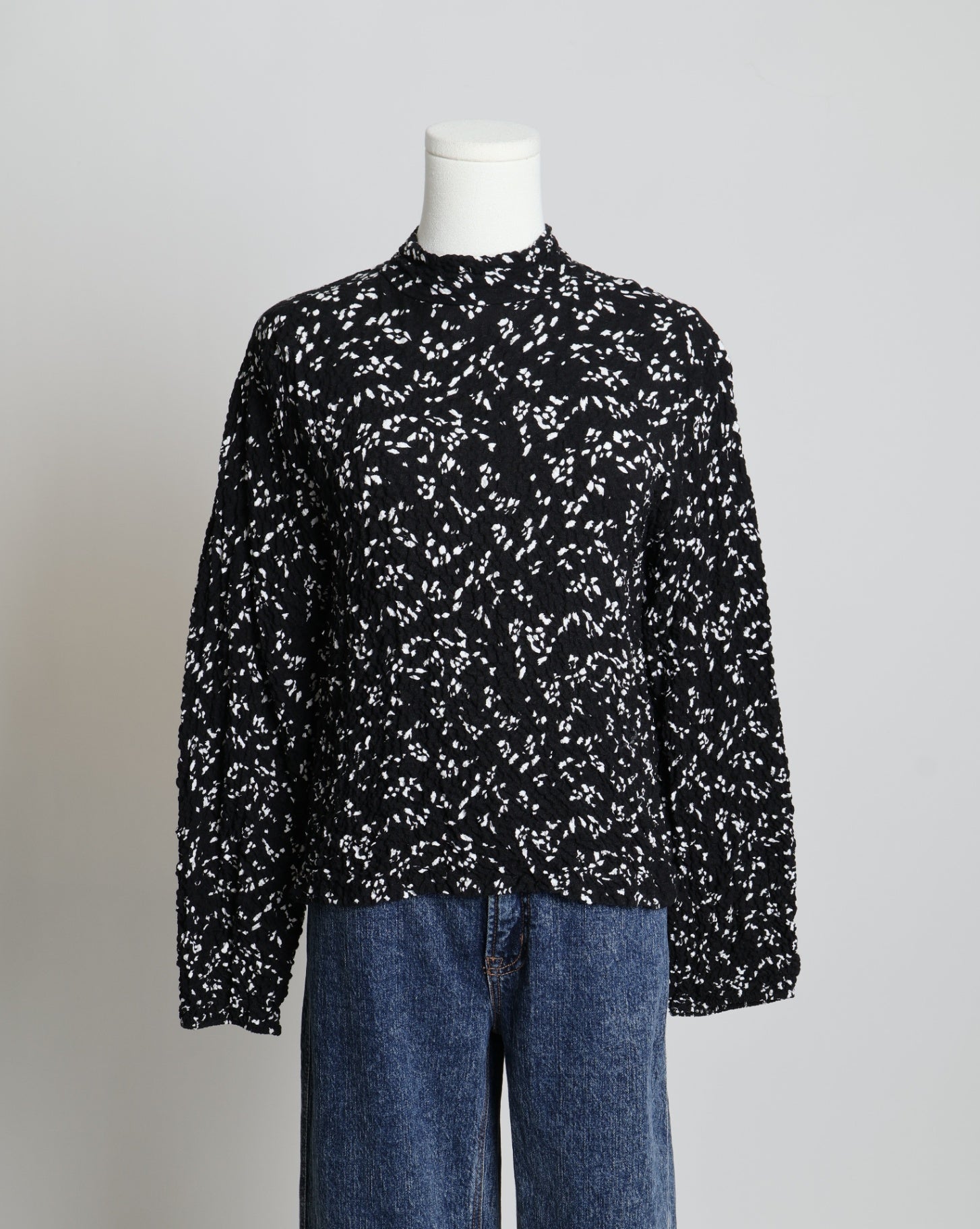 Chemisier à motif moucheté et texturé froissée