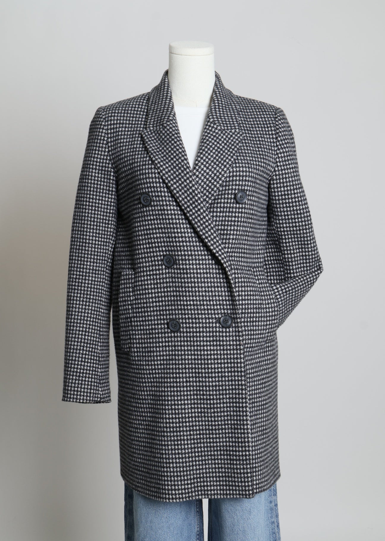 Manteau léger à motif pied-de-poule