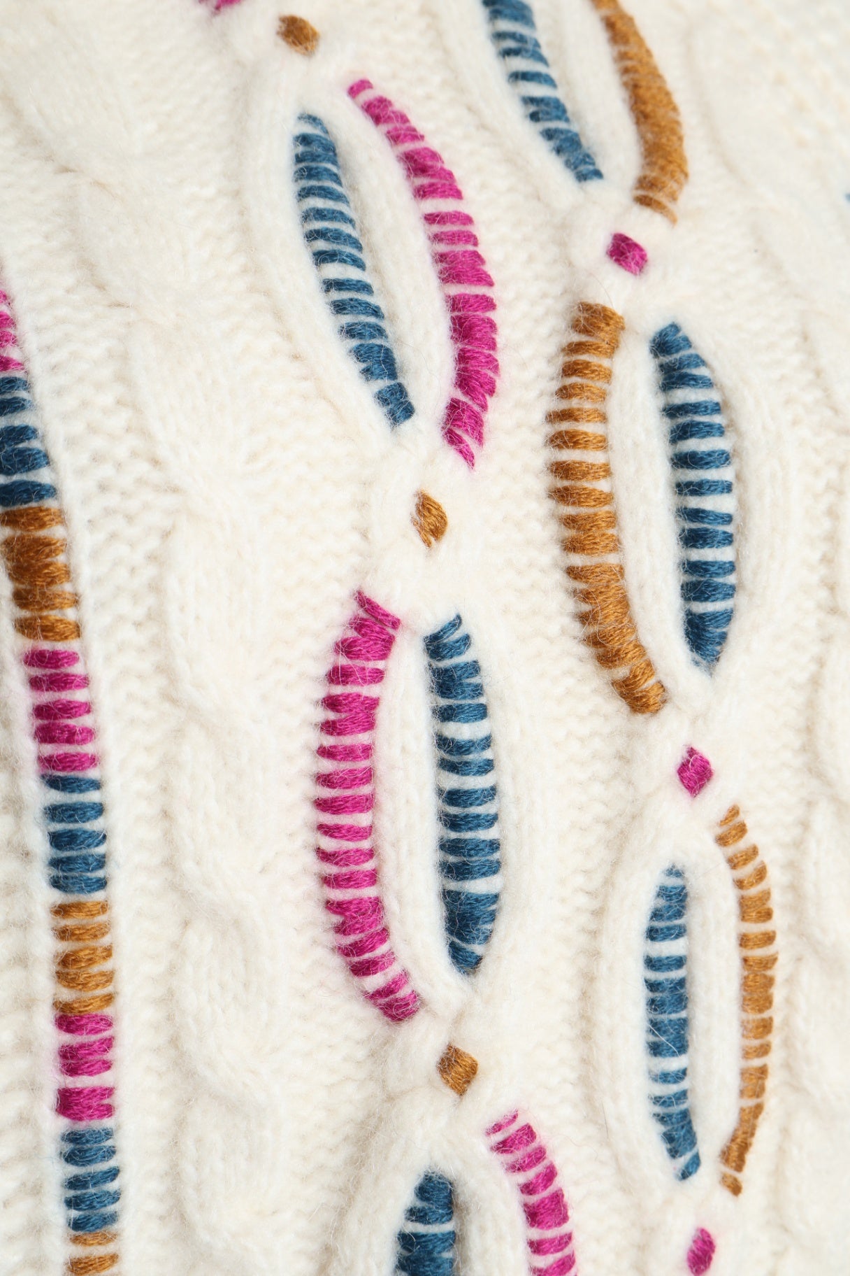 Chandail en laine avec broderies multicolores