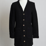 Cardigan long texturé avec boutons dorés