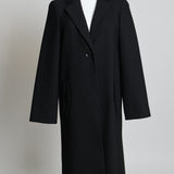 Manteau long de transition à col à revers