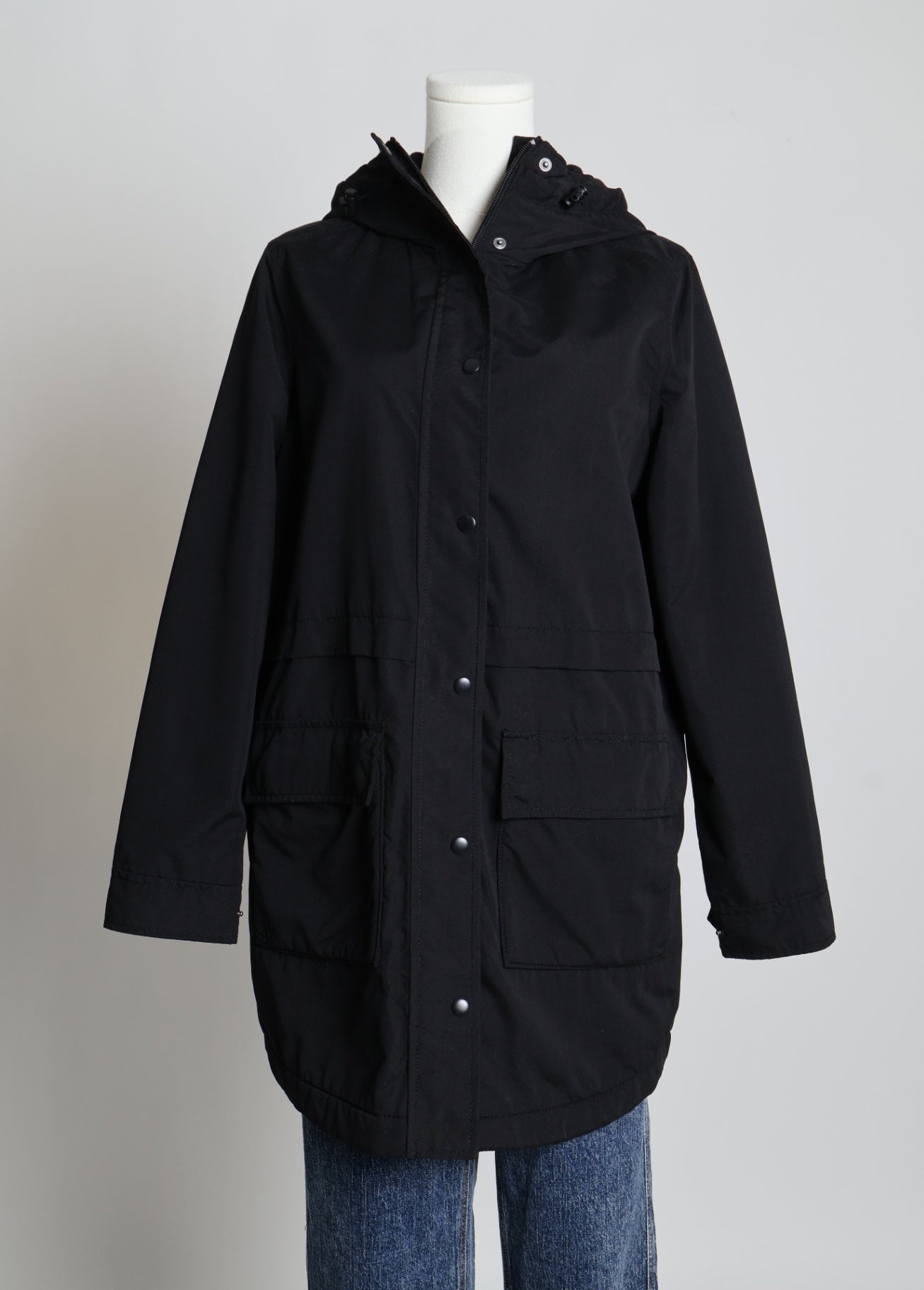 Manteau mi-long à texture douce à l'intérieur