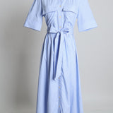 Robe-chemisier à rayures et ceinture assortie