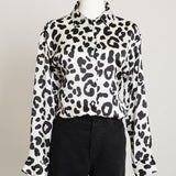 Chemise à imprimé léopard satiné