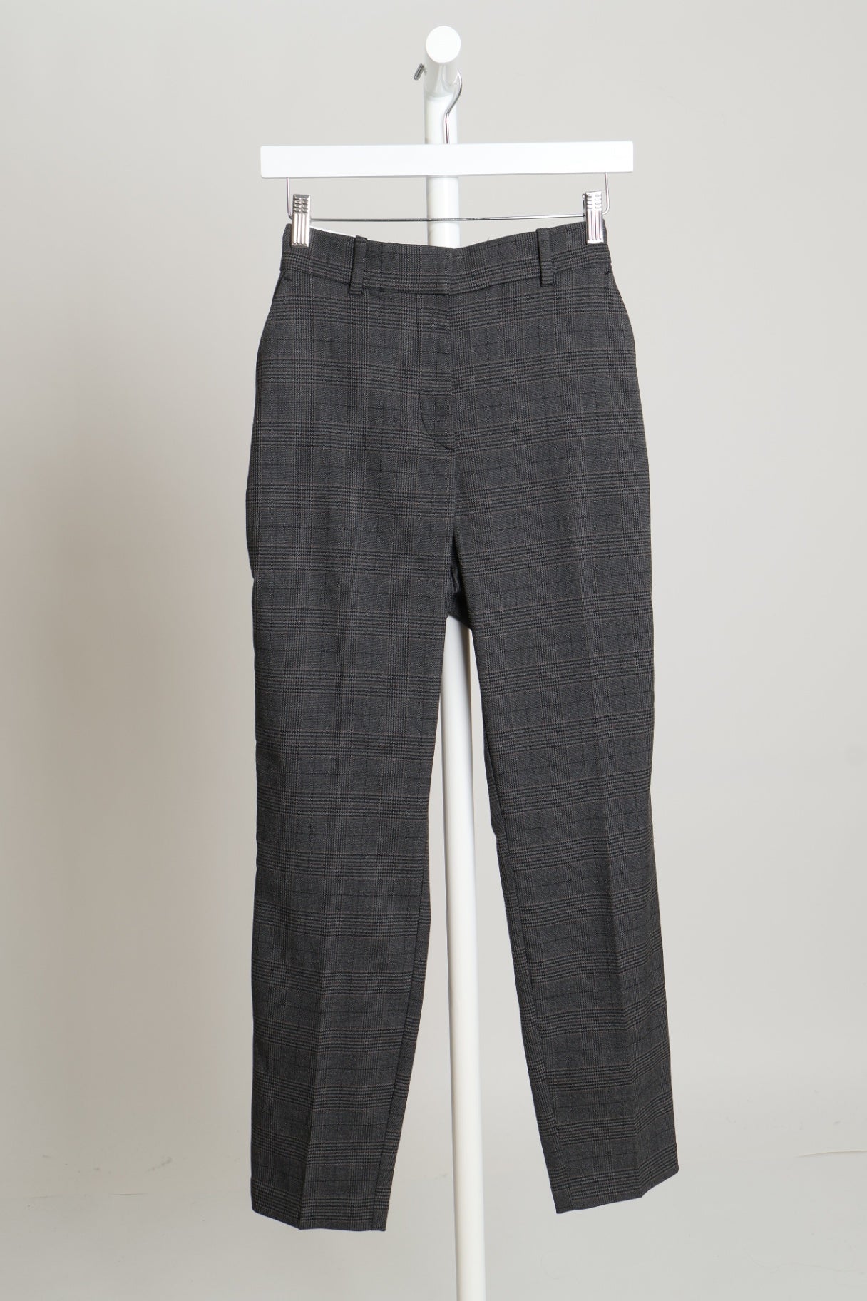 Pantalon propre à carreaux taille haute coupe semi-ajusté