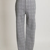 Pantalon ajusté taille haute à motif prince-de-galles