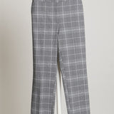 Pantalon à carreaux longueur cheville taille élastique 