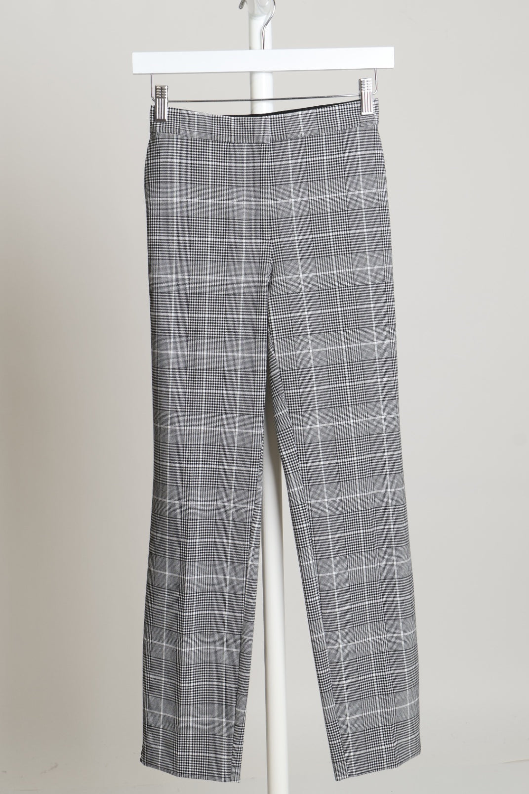 Pantalon à carreaux longueur cheville taille élastique 