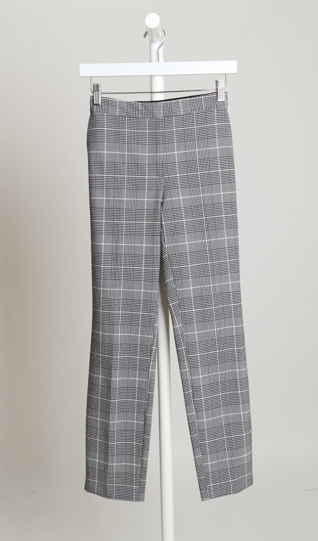 Pantalon à carreaux longueur cheville taille élastique 