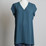 Blouse en col V et manches courtes