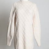 Robe en tricot à losanges et torsades