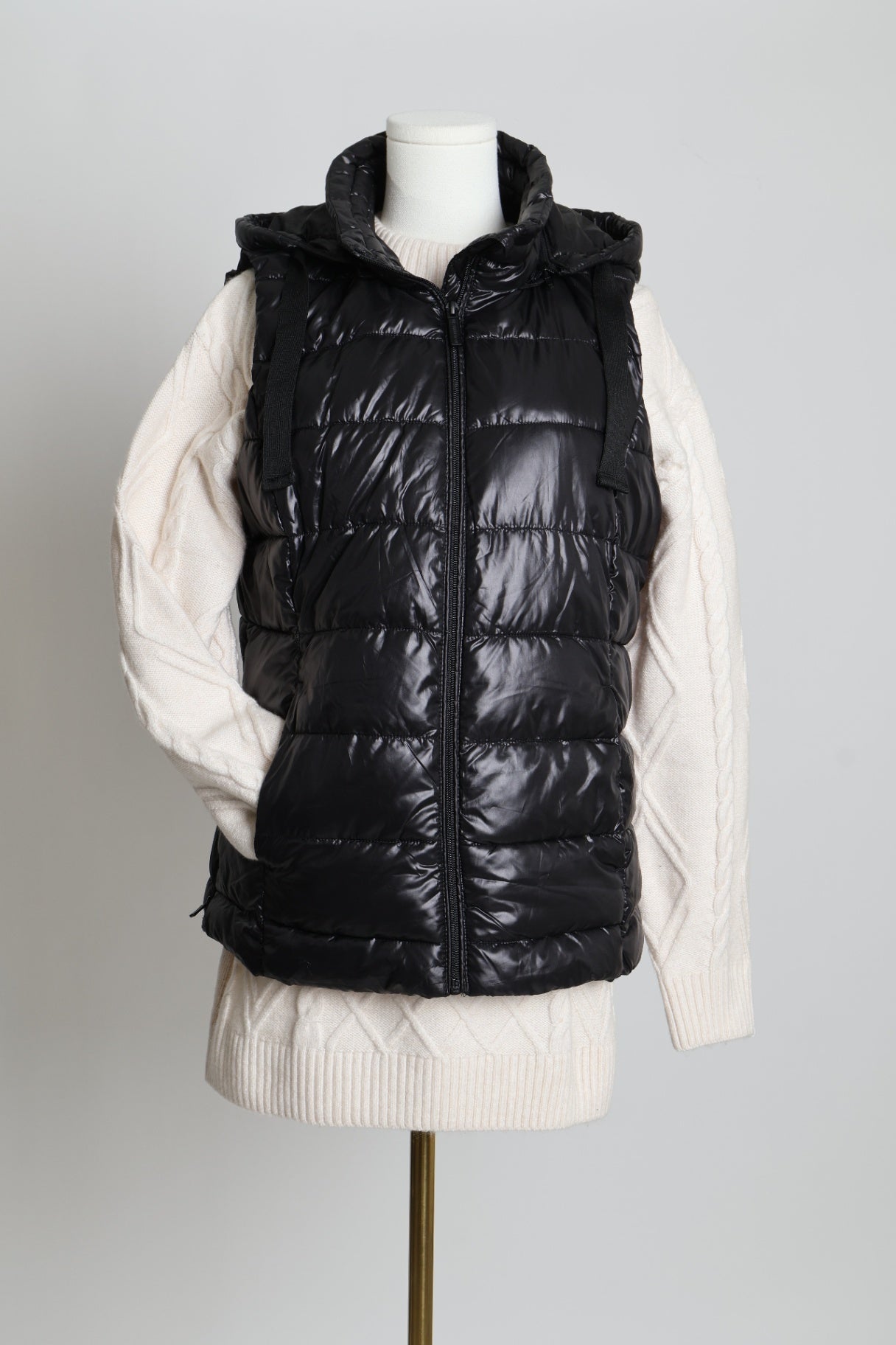 Manteau sans manches avec finition matelassée douce