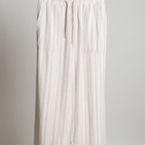 Pantalon en lin à rayures à taille élastique
