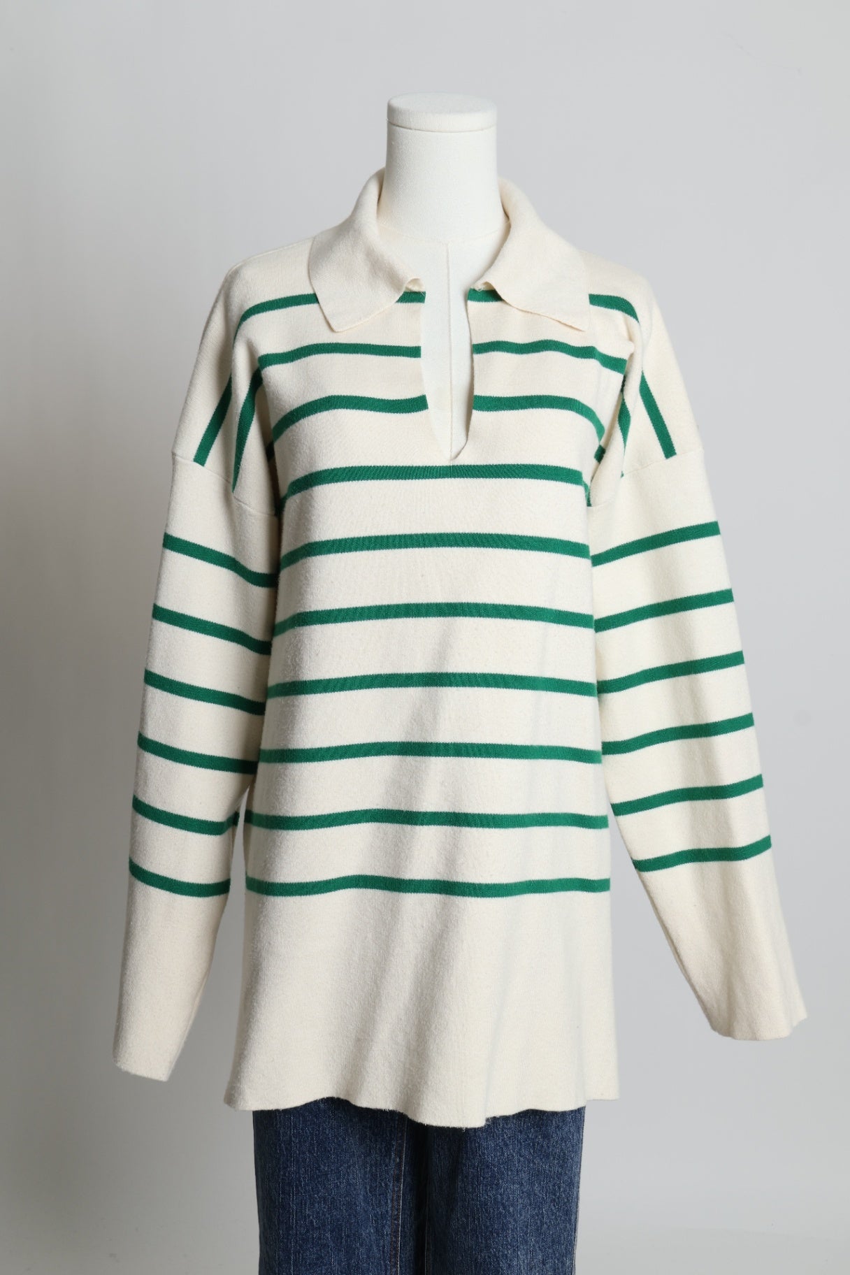 Jersey oversize à rayures vertes