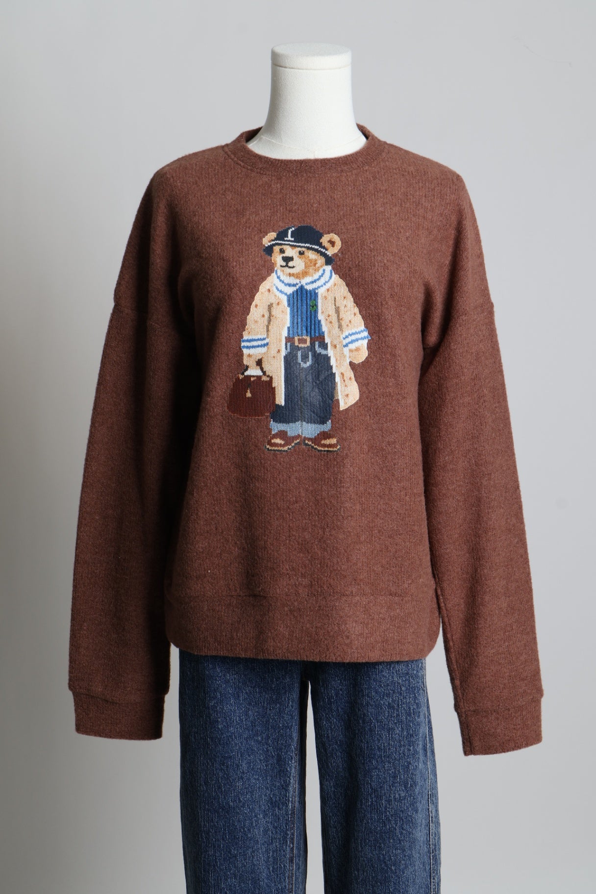 Pull à tricot doux et à motif d'ours