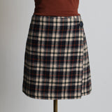 Jupe portefeuille à motif carreaux tartan