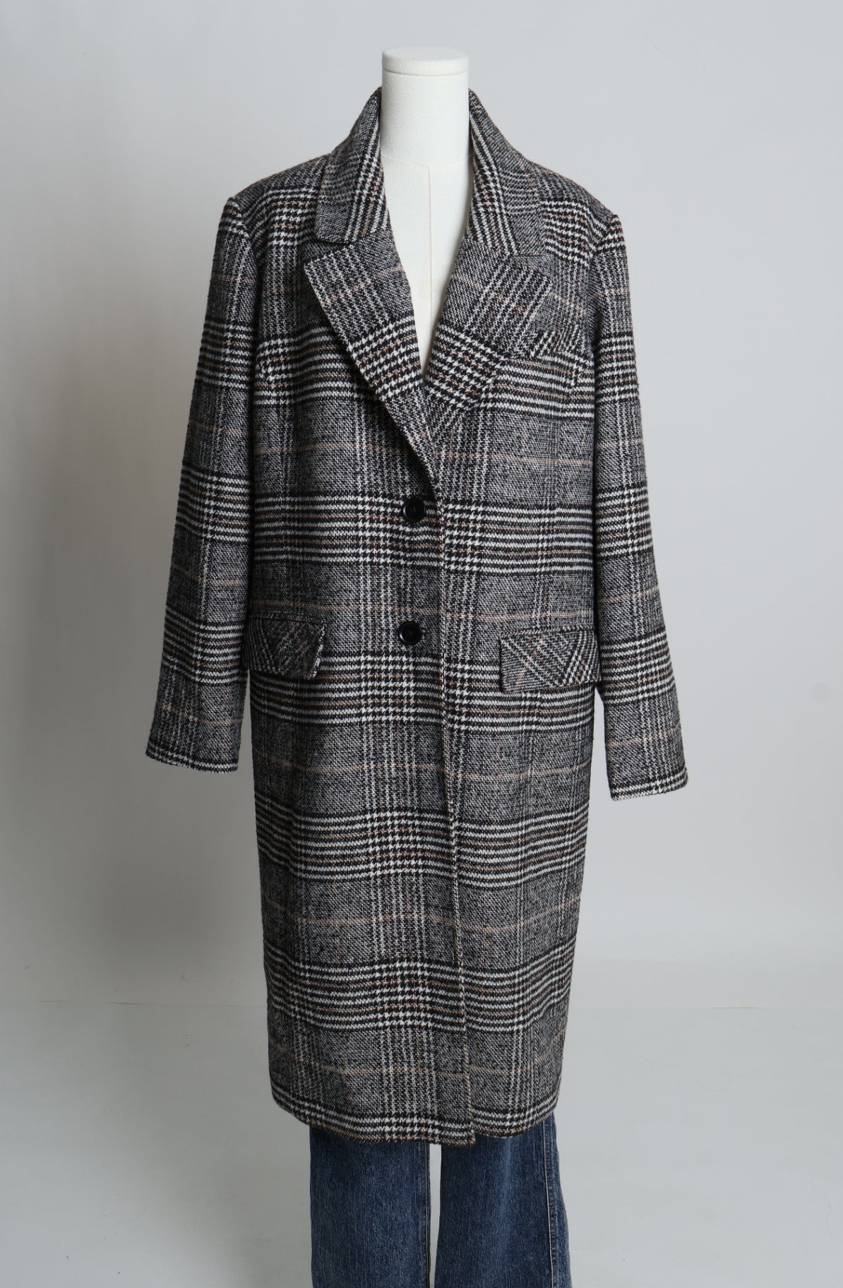 Manteau de laine à motif Prince-de-galles
