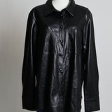 Surchemise ample en faux cuir