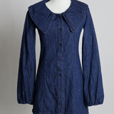 Robe courte en denim avec col marin