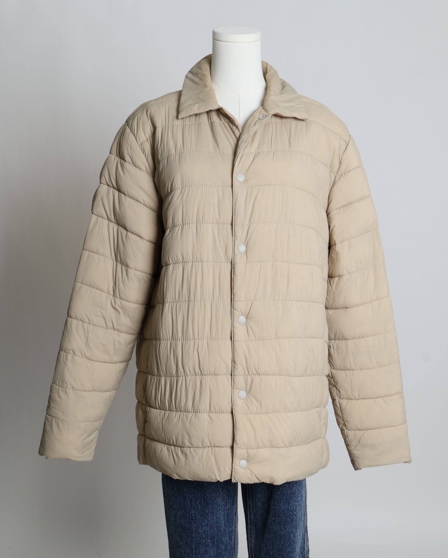 Manteau matelassé à col chemise et boutons-pression