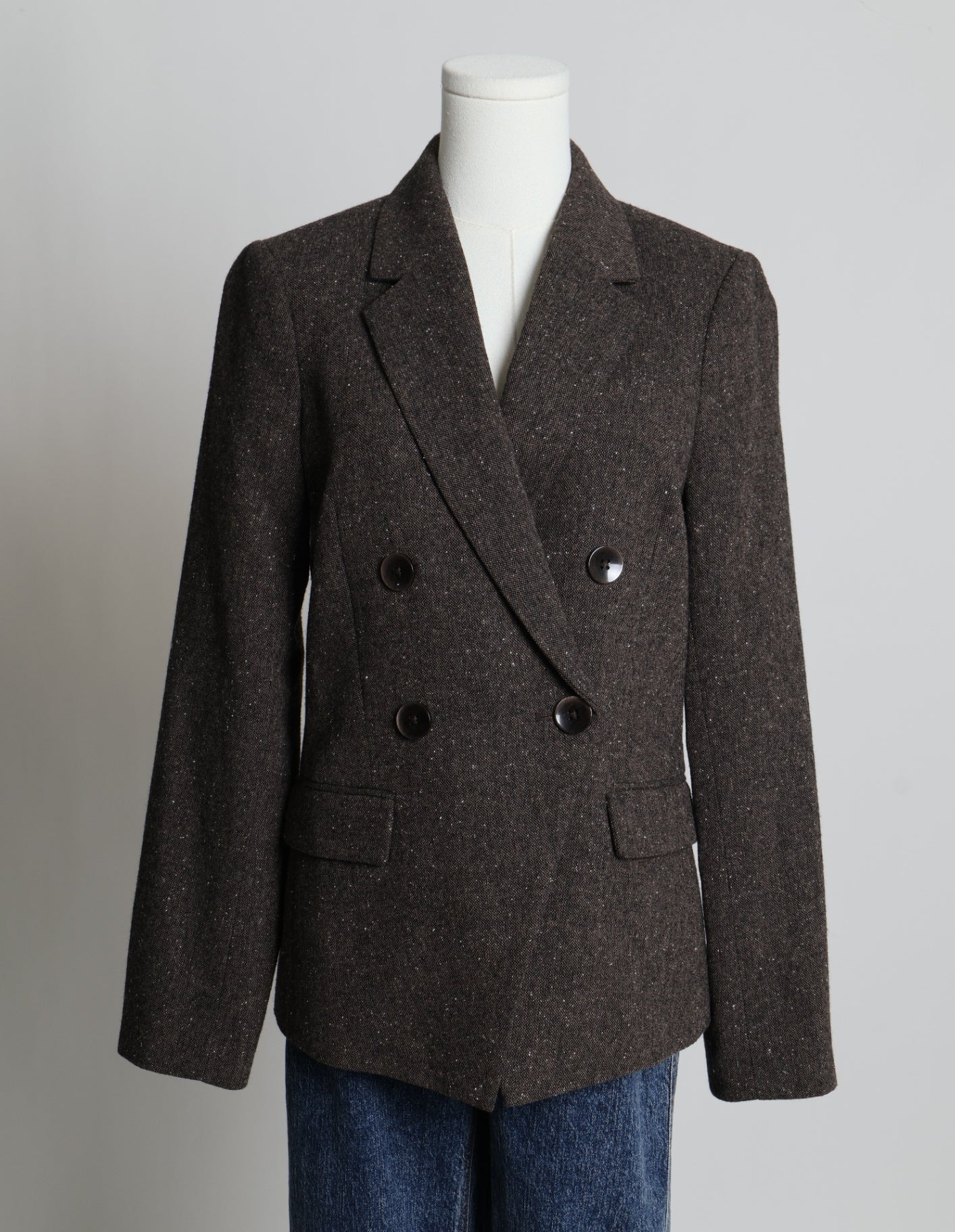 Blazer croisé à double boutonnage en tweed (Contemporaine)