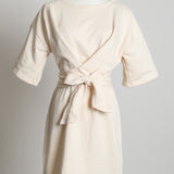 Robe en molleton avec ceinture nouée