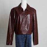 Veste en similicuir avec col chemise