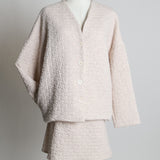 Ensemble jupe et cardigan à motif géométrique gaufré