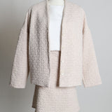 Ensemble jupe et cardigan à motif géométrique gaufré