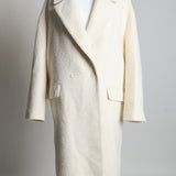 Manteau long croisé en laine texturé